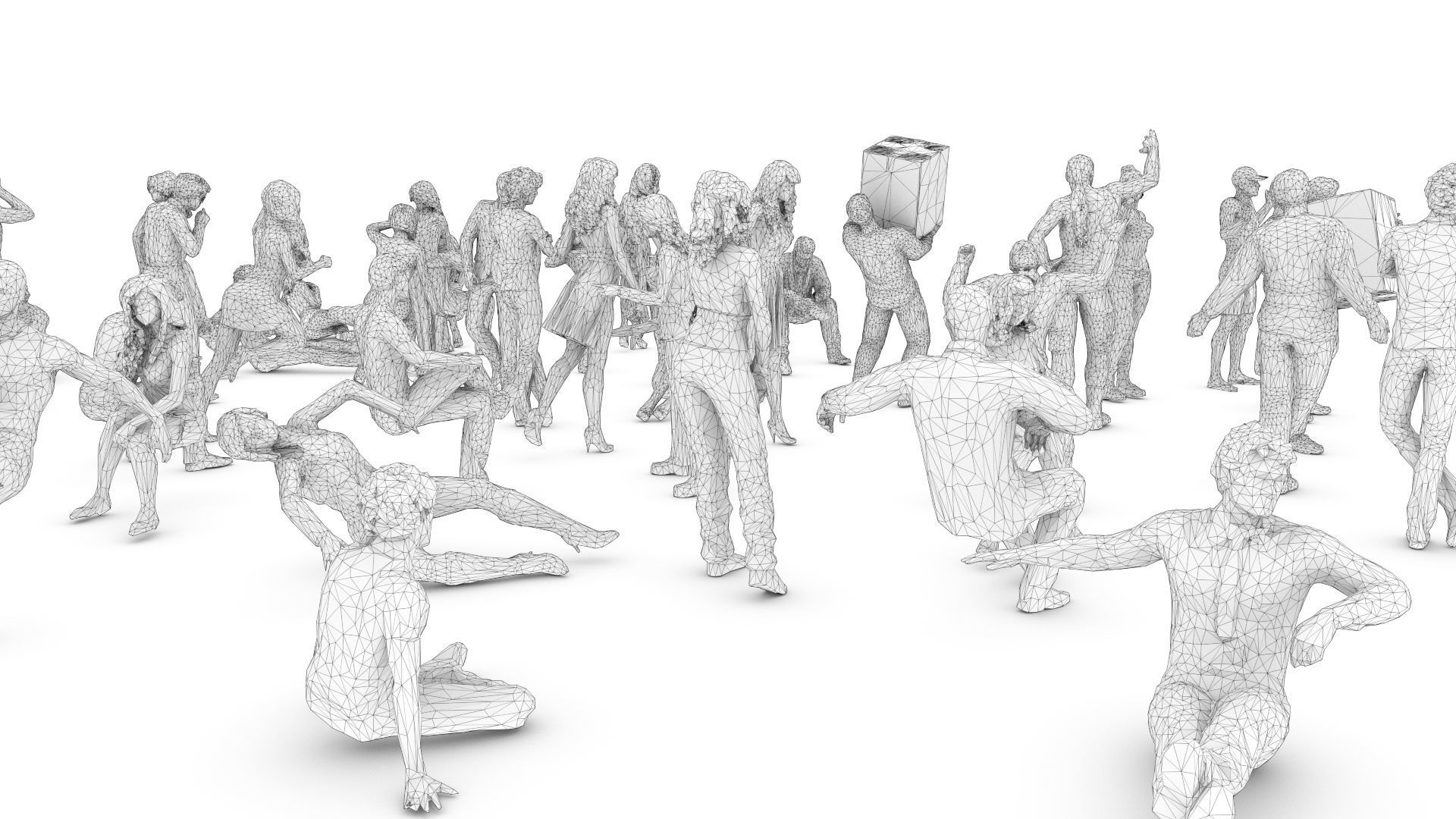 55 People Crowd Pack Set-03 3D model_10