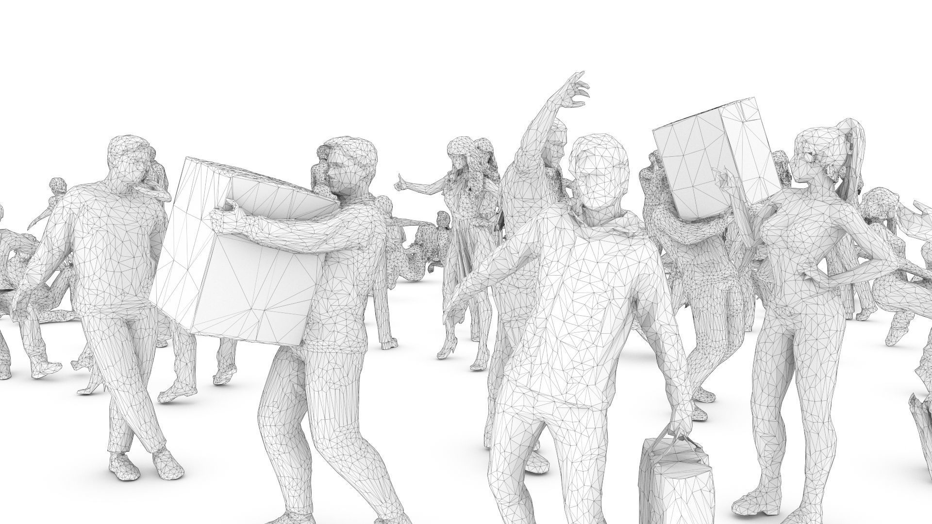 55 People Crowd Pack Set-03 3D model_9