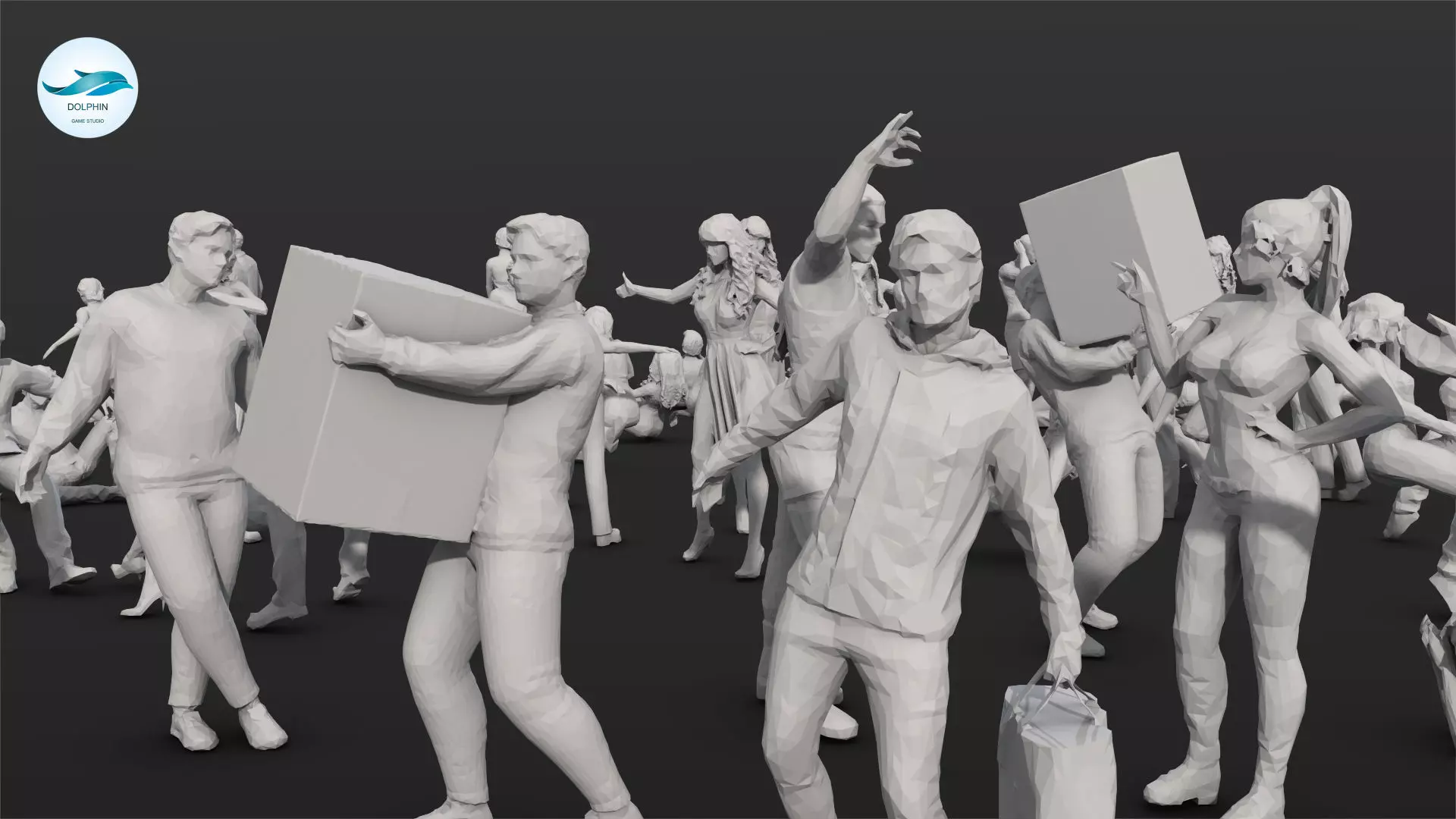 55 People Crowd Pack Set-03 3D model_0