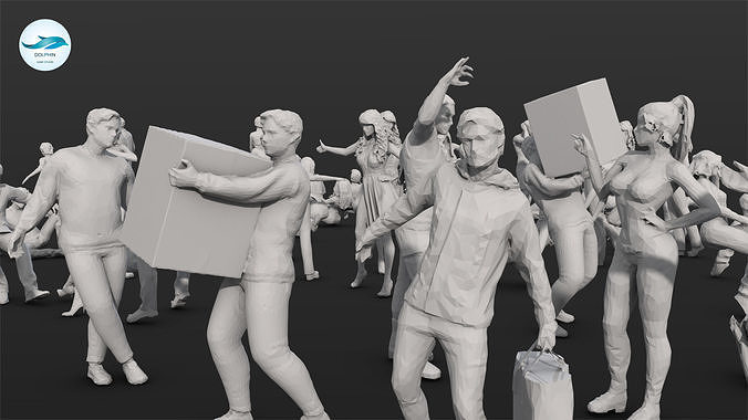 55 People Crowd Pack Set-03 3D model