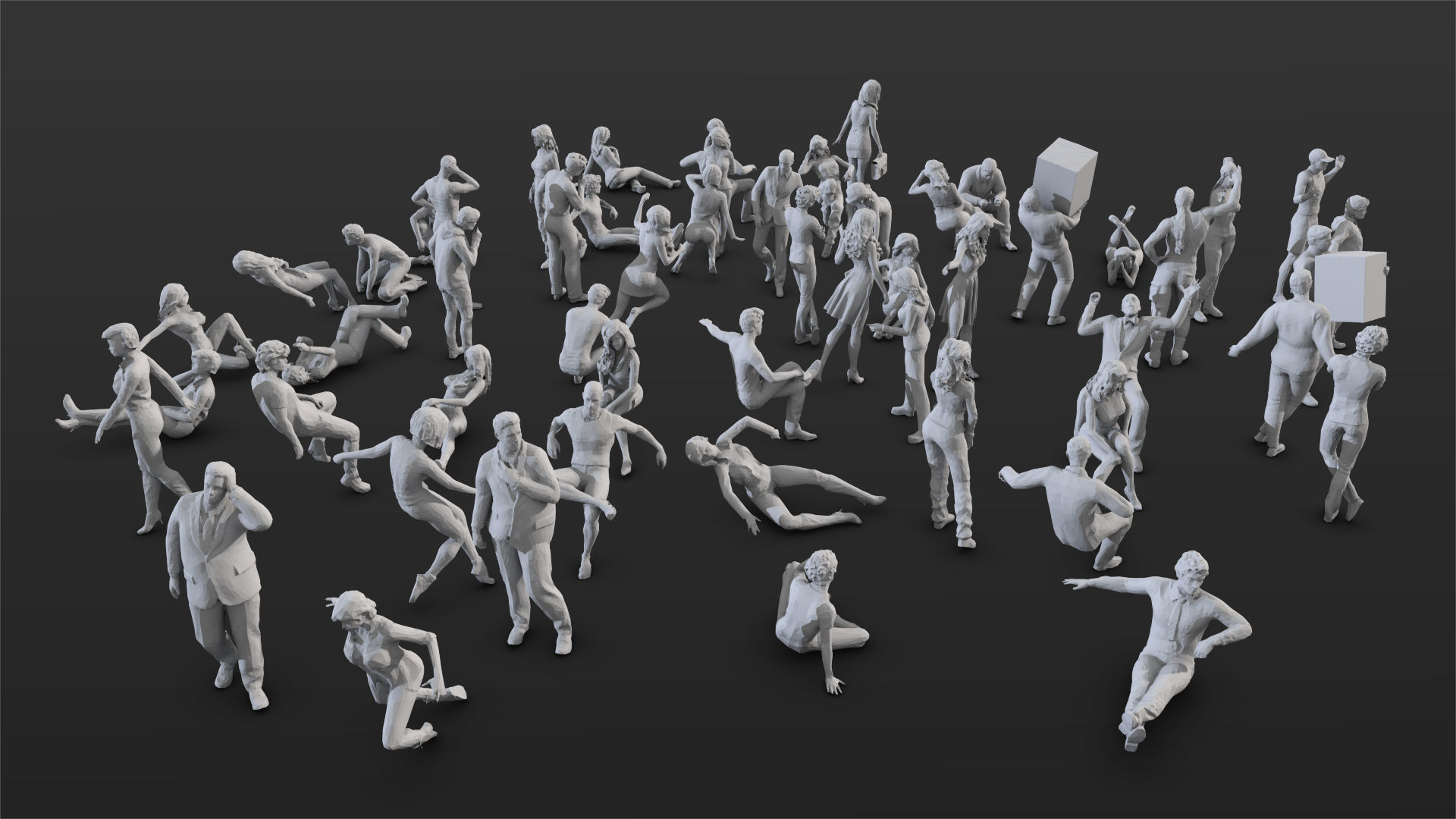 55 People Crowd Pack Set-03 3D model_3