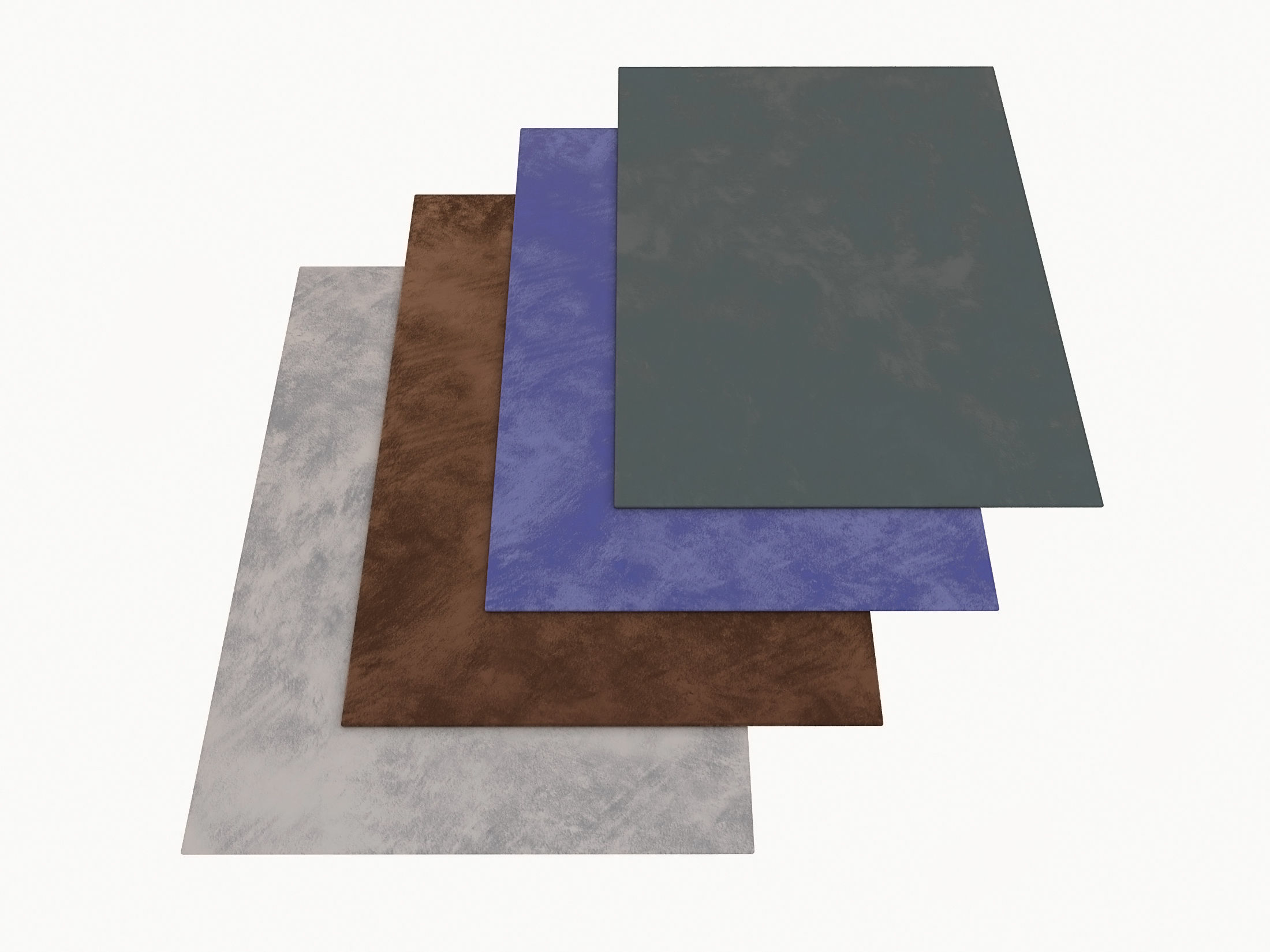 Carpet 3D model stack of different colored sheets 3D model_1