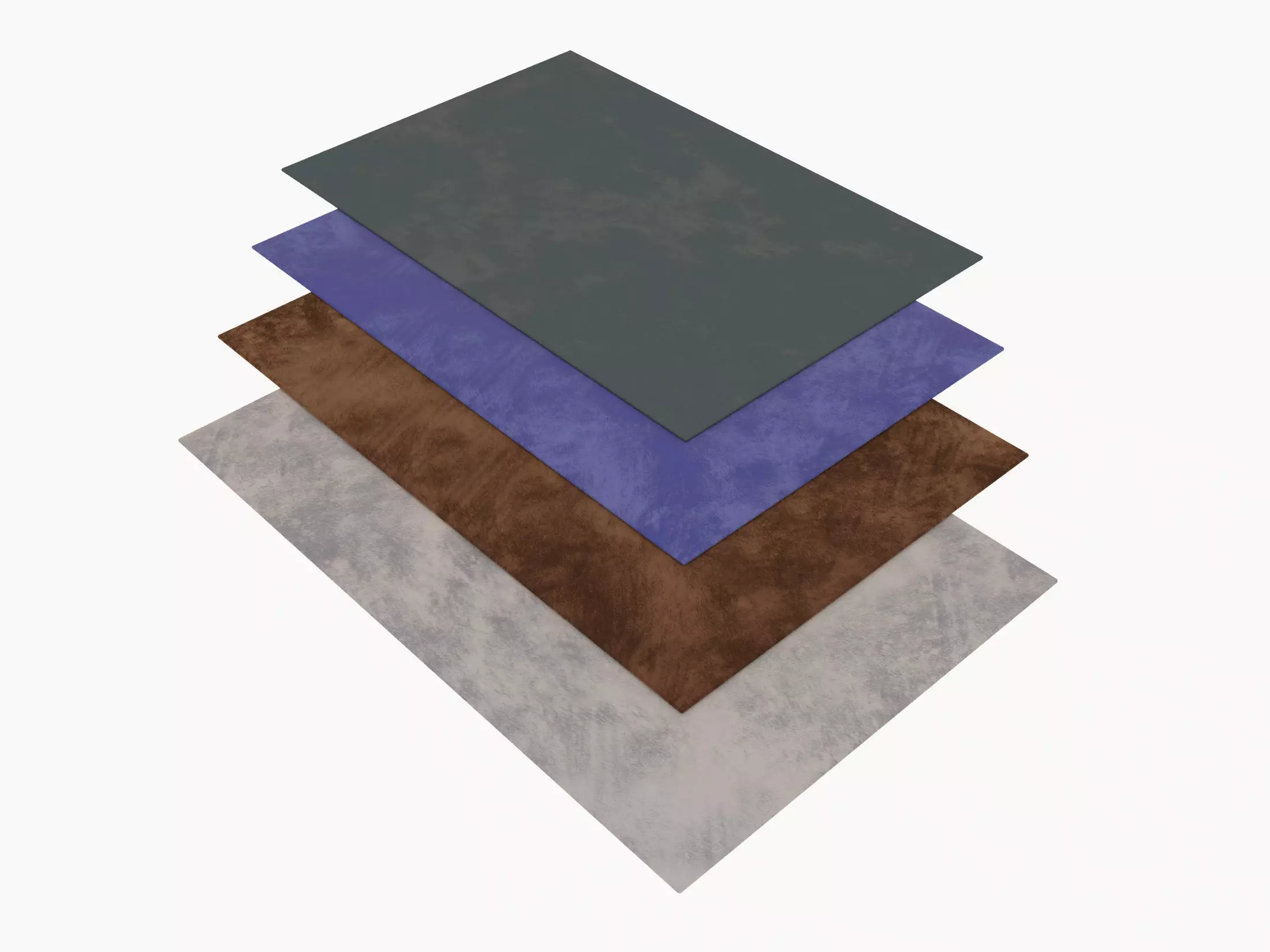Carpet 3D model stack of different colored sheets 3D model_0