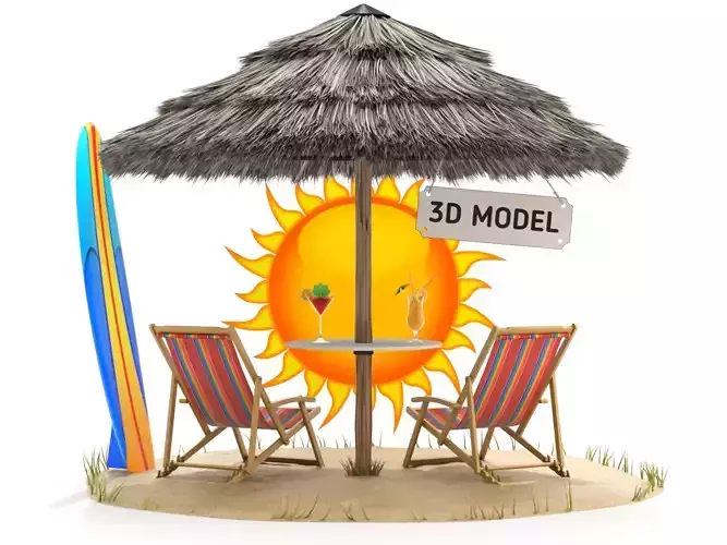 Beach Scene 3D model