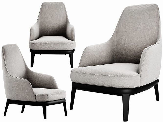 Poliform jane lounge armchair 3D model CGTrader