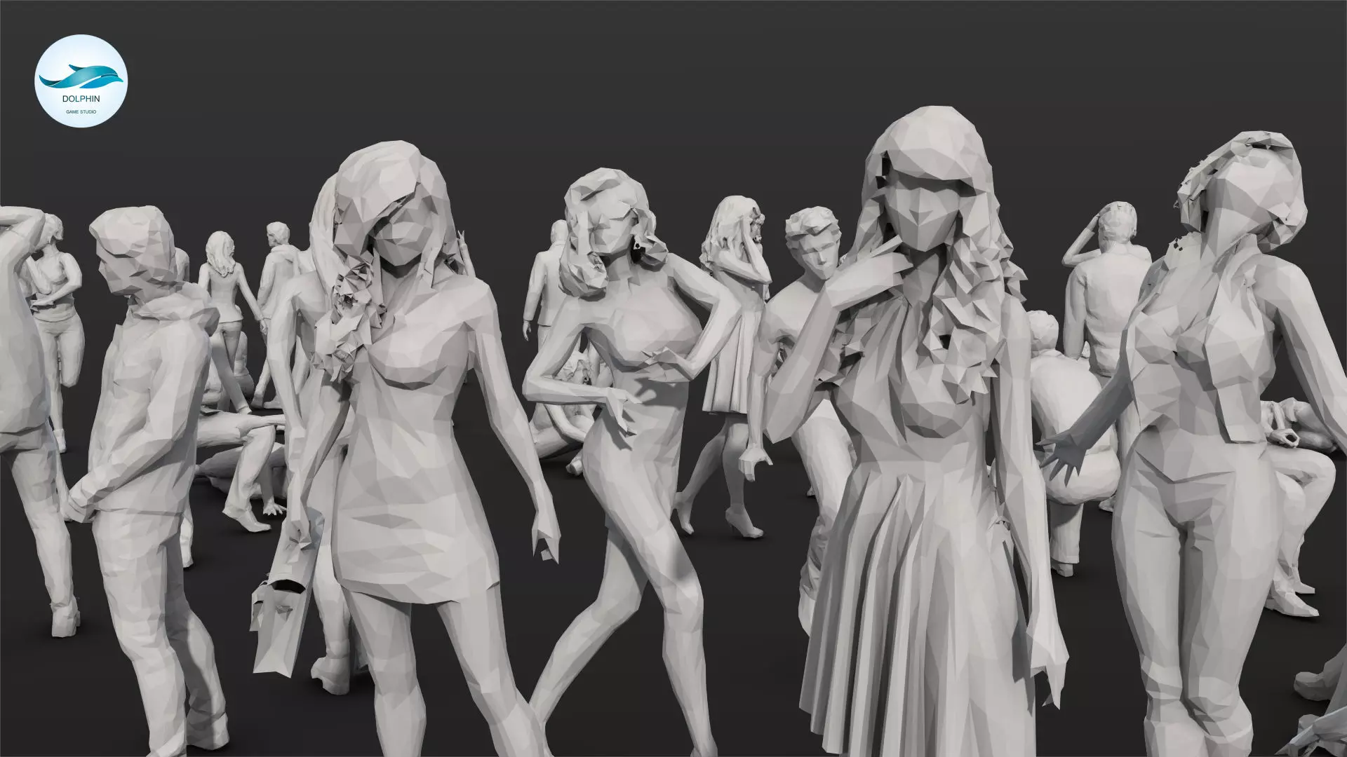 55 People Crowd Pack Set-04 3D model