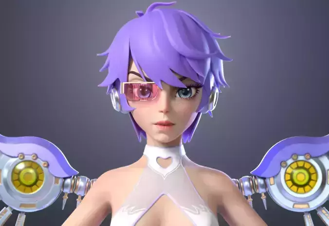 cartoon girl woman body head hair