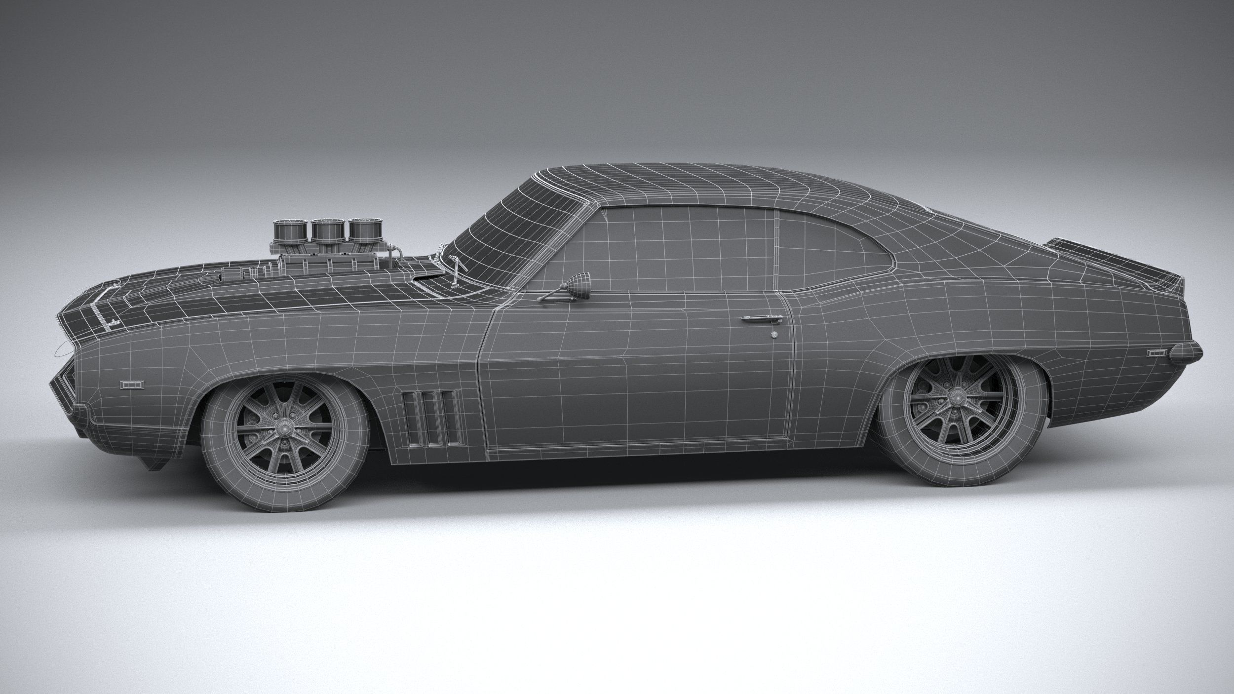 Generic classic muscle car 3D model_31