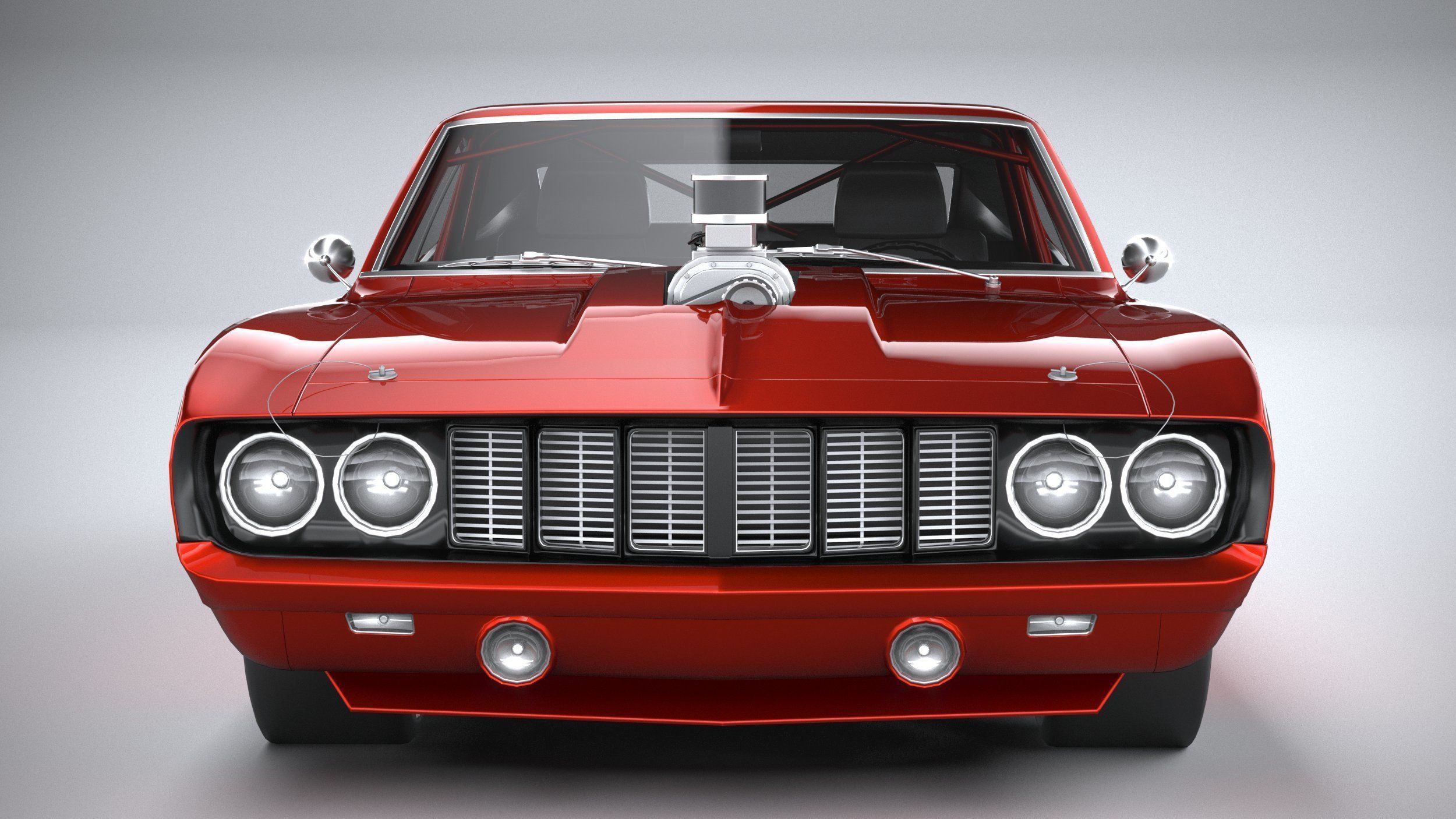 Generic classic muscle car 3D model_13