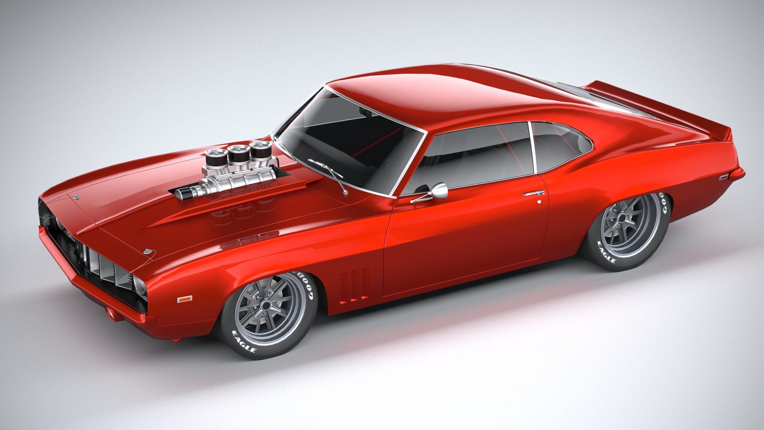 Generic classic muscle car 3D model_7