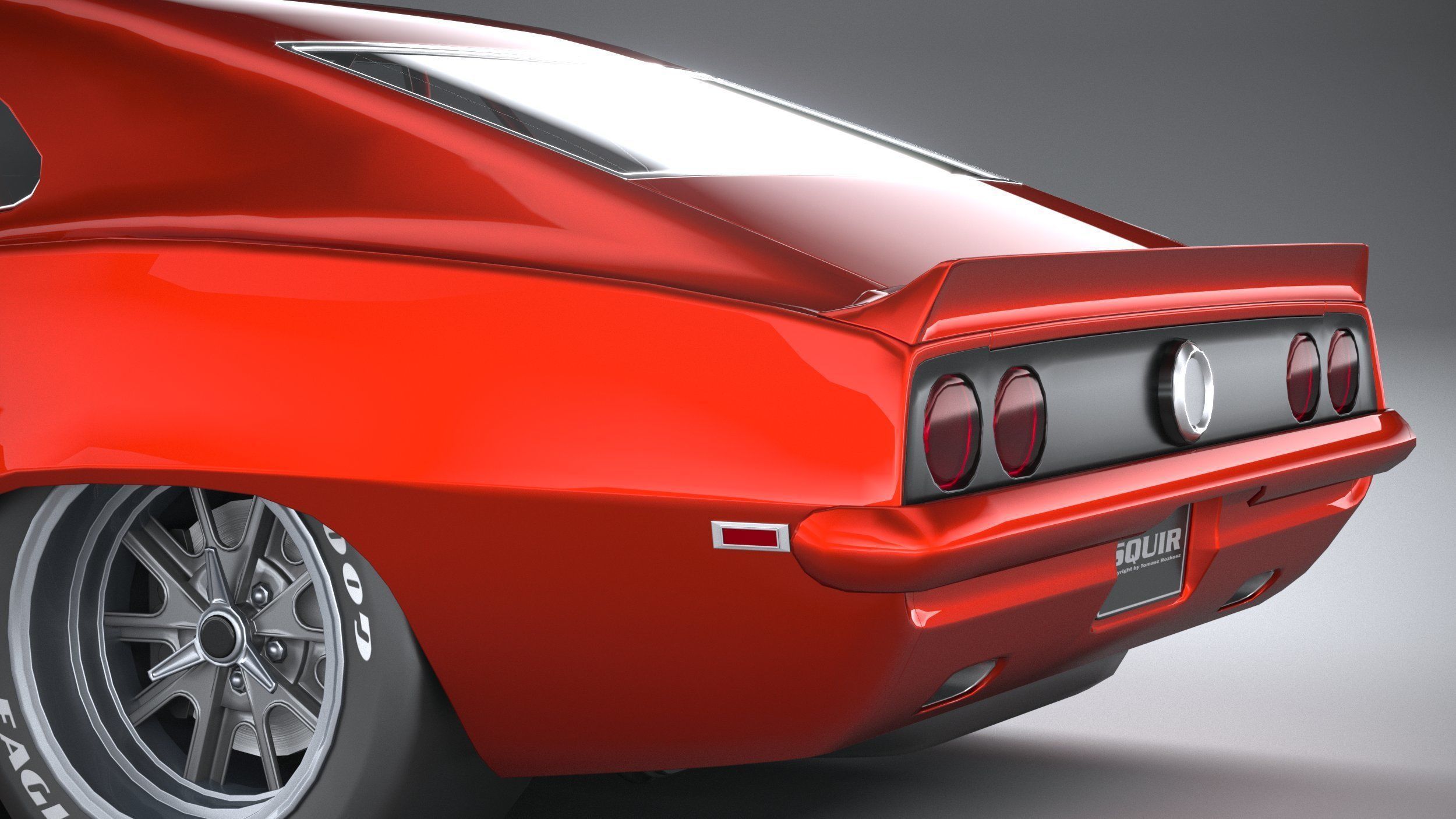 Generic classic muscle car 3D model_6