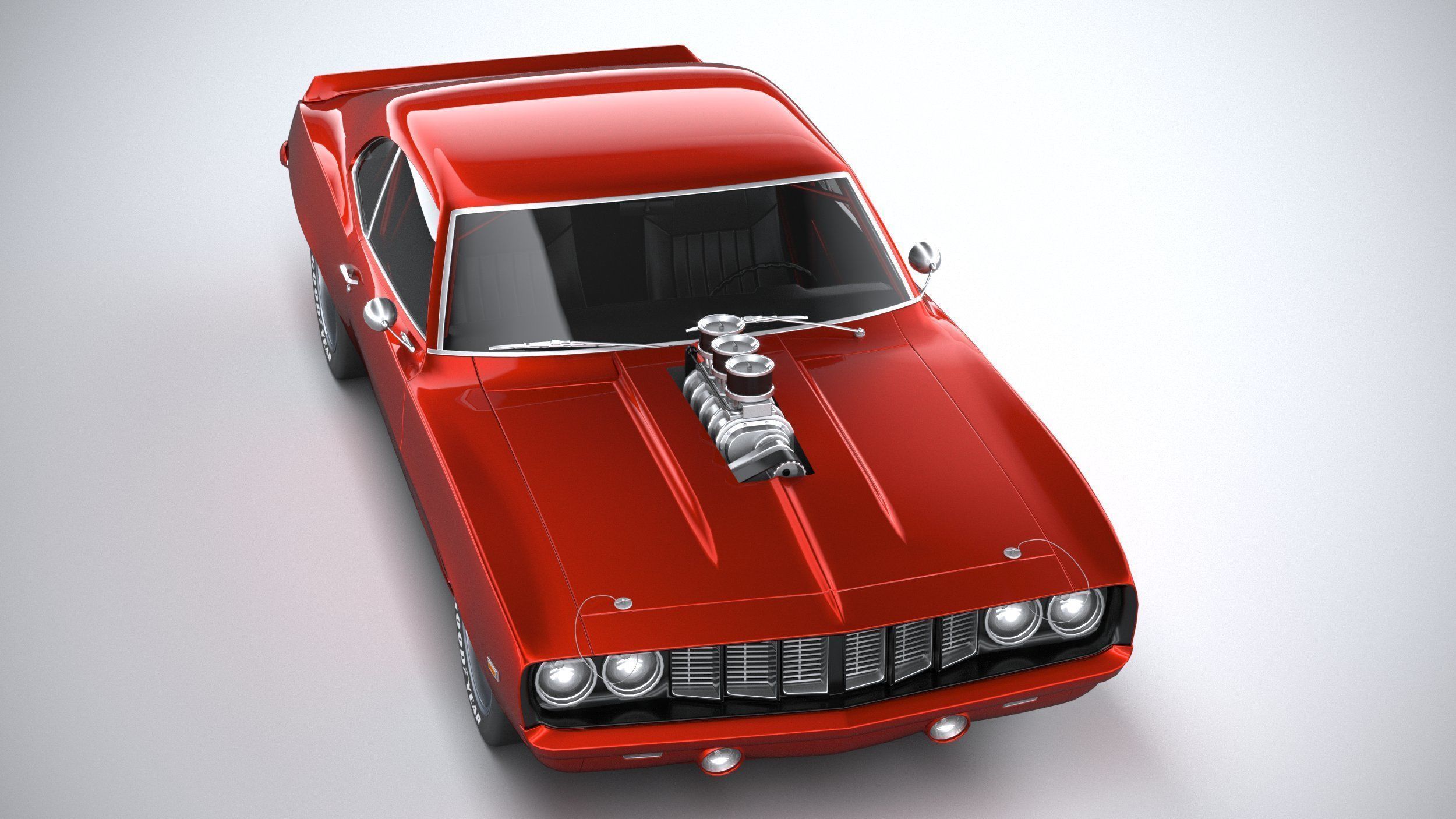 Generic classic muscle car 3D model_12