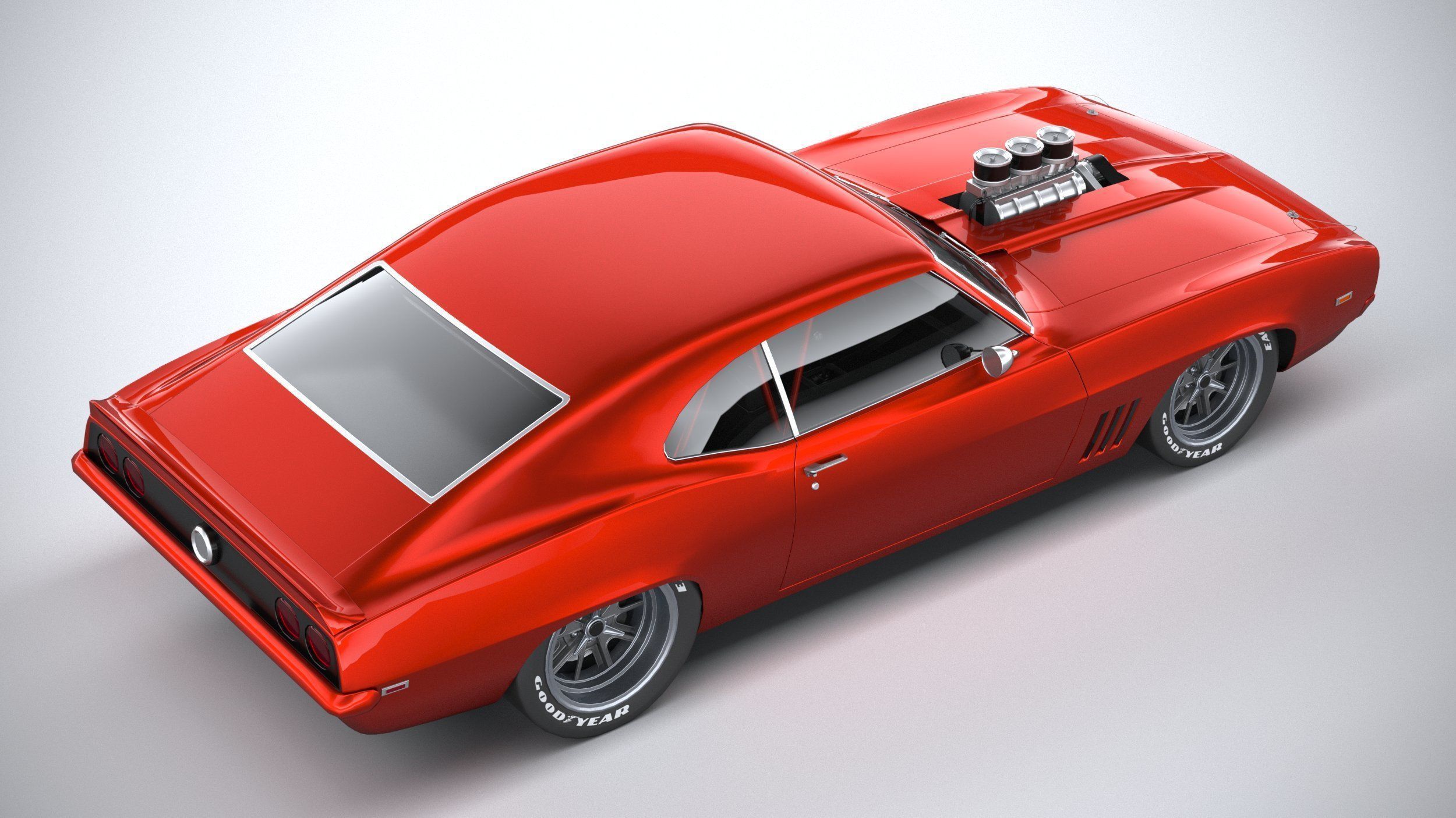 Generic classic muscle car 3D model_10