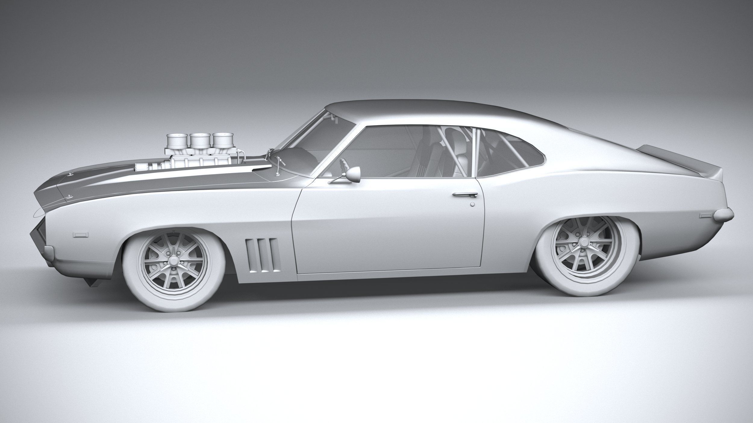 Generic classic muscle car 3D model_22