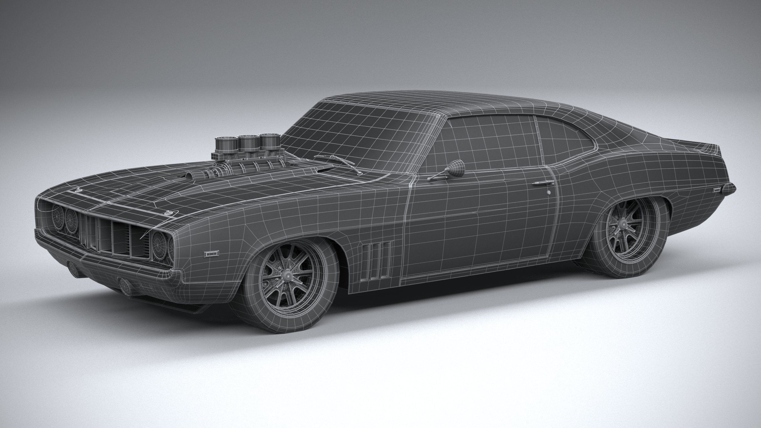 Generic classic muscle car 3D model_29