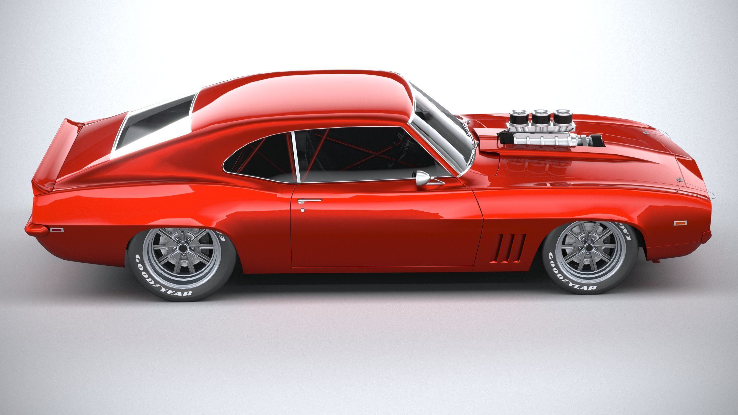Generic classic muscle car 3D model_11