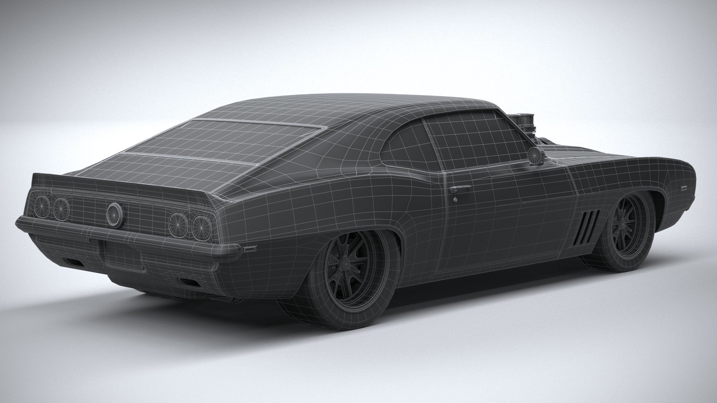 Generic classic muscle car 3D model_34