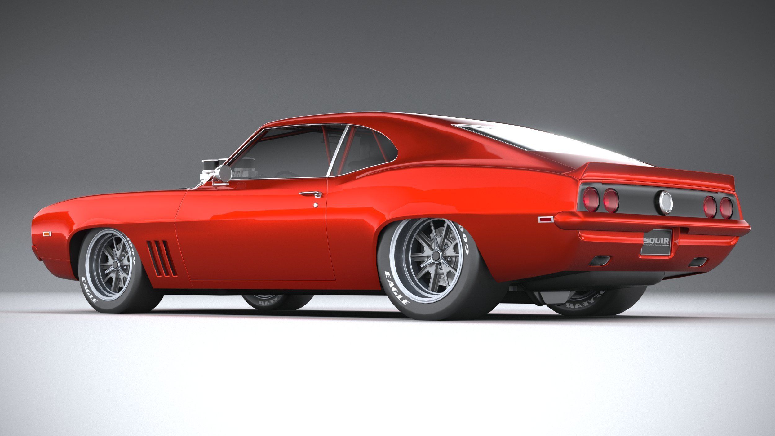 Generic classic muscle car 3D model_5