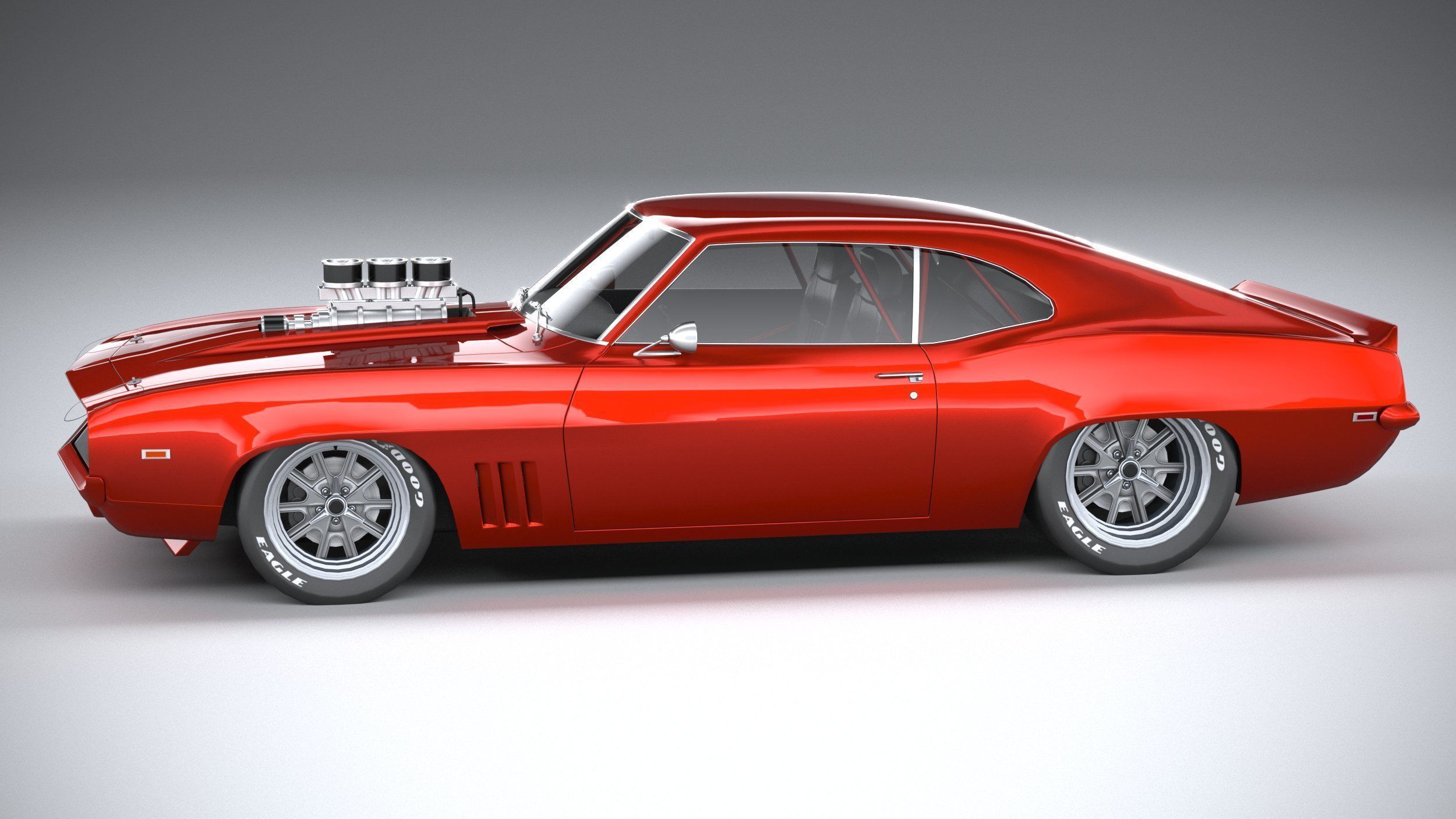 Generic classic muscle car 3D model_8