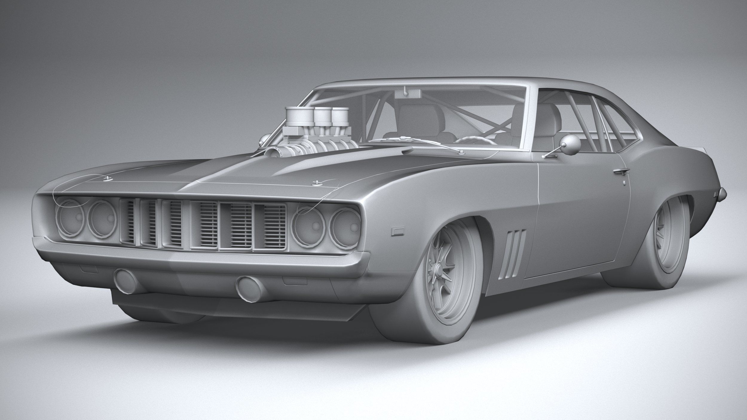 Generic classic muscle car 3D model_20