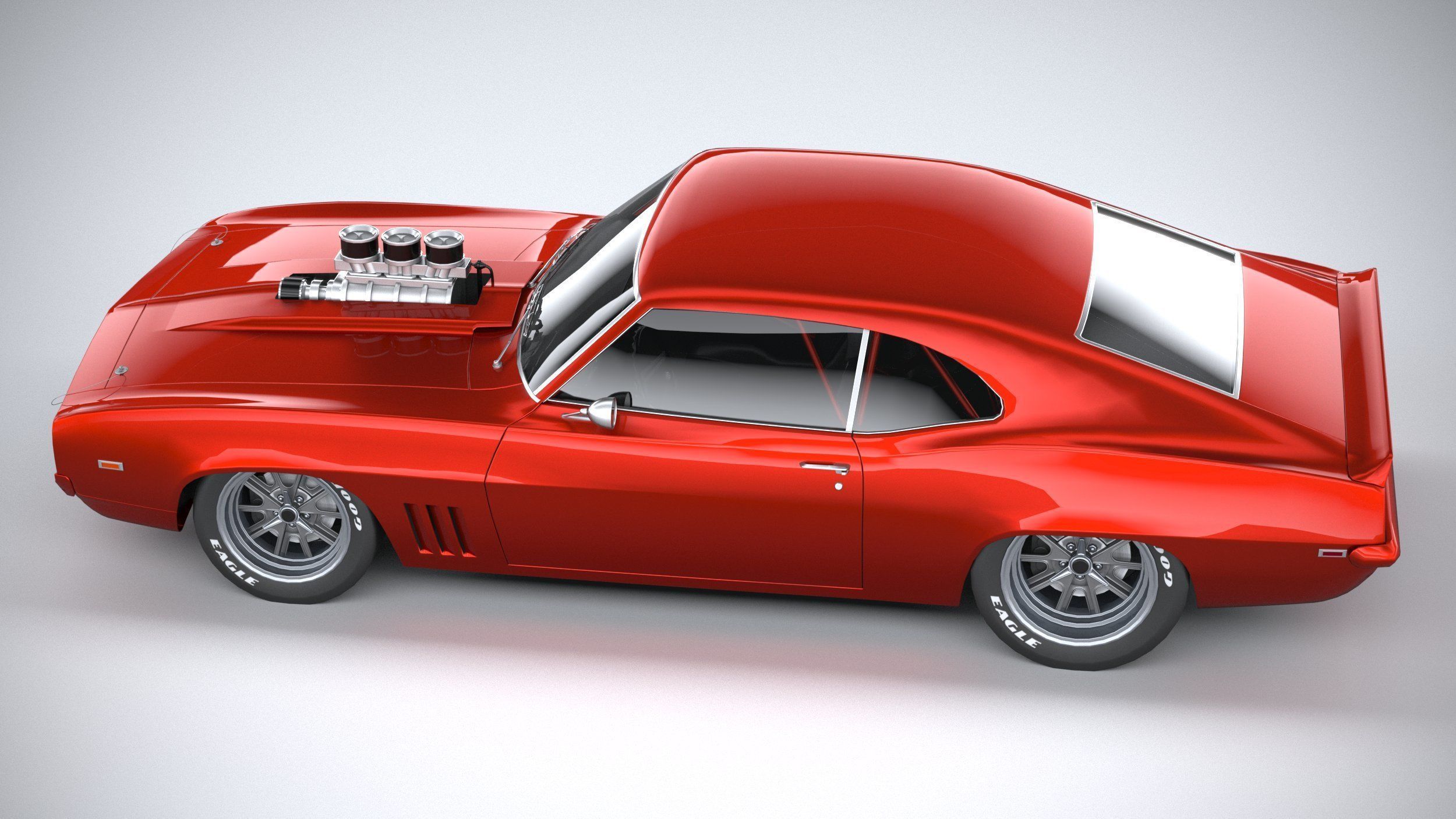 Generic classic muscle car 3D model_9