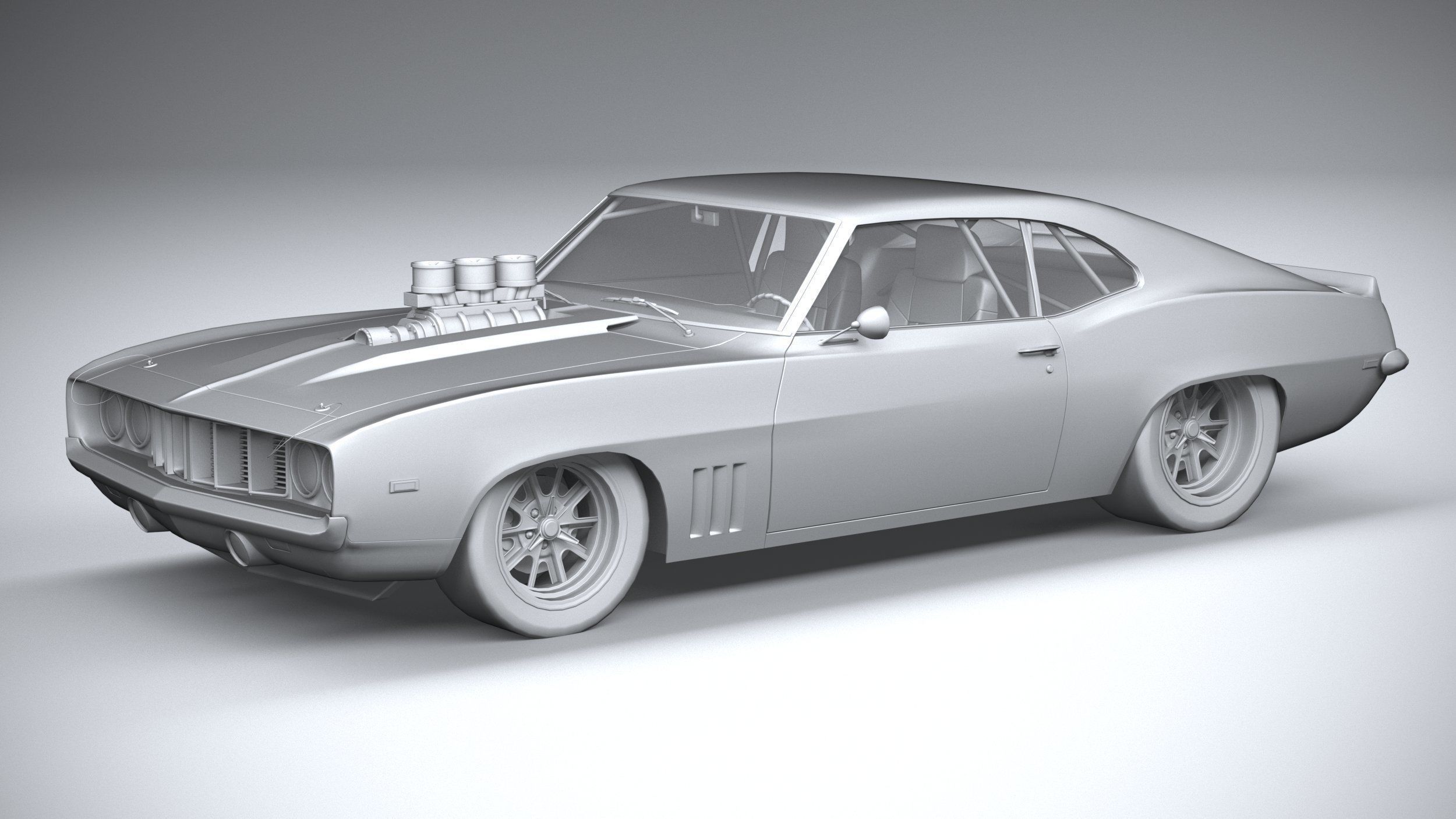 Generic classic muscle car 3D model_19
