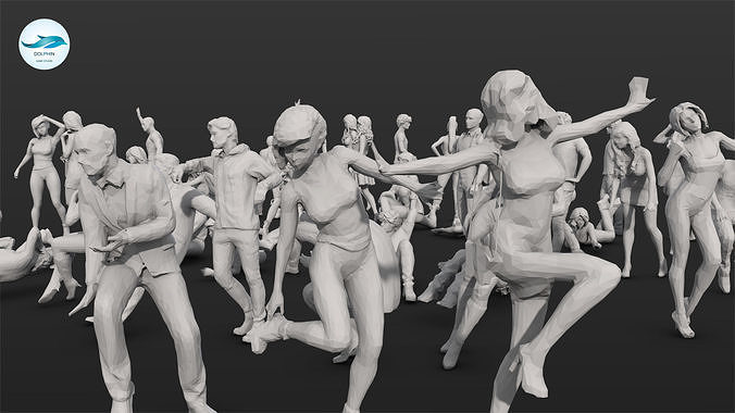 55 People Crowd Pack Set-05 3D model
