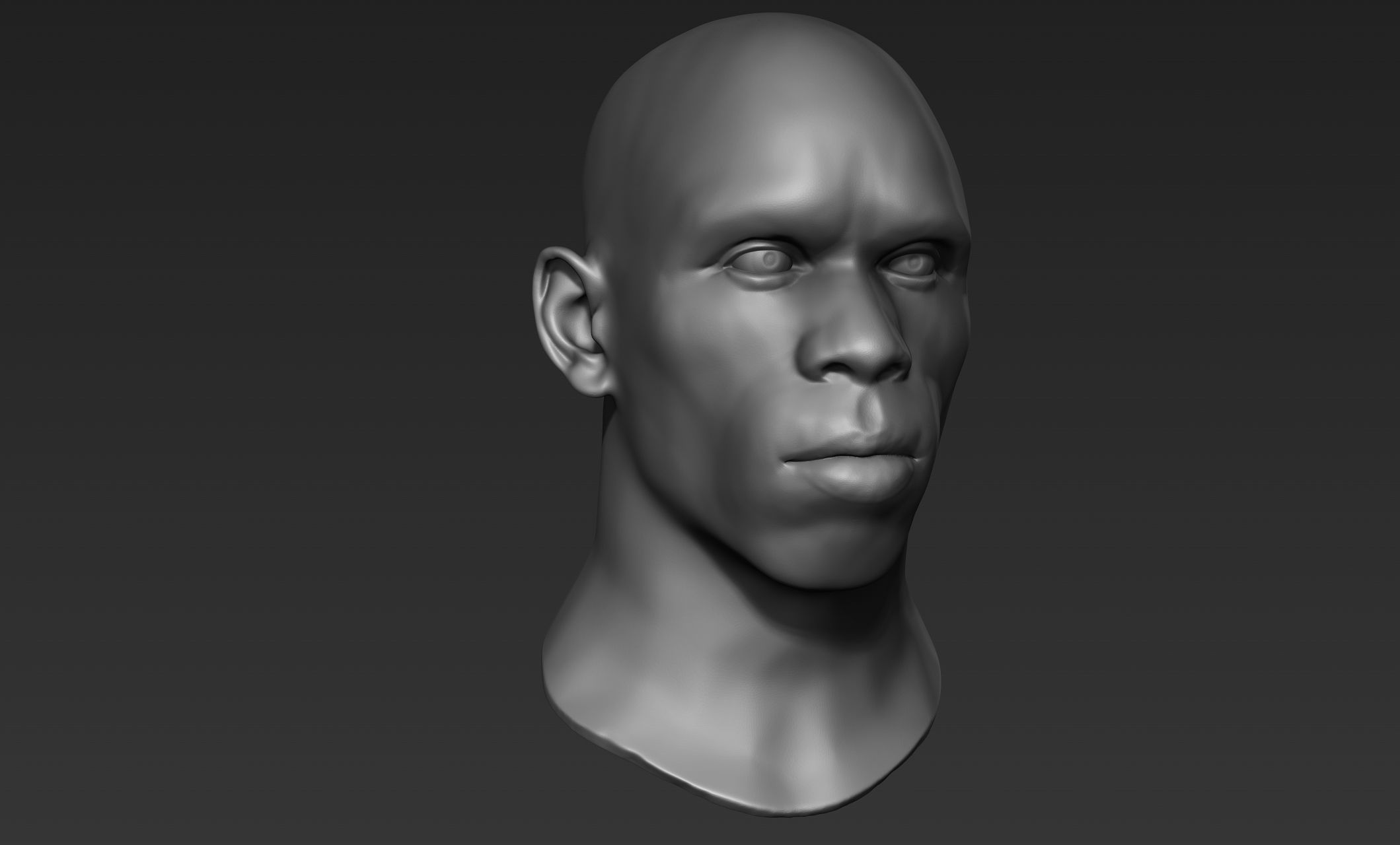 Black Man Head Sculpts 3D model_8