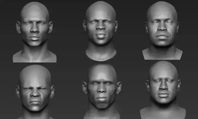 Black Man Head Sculpts