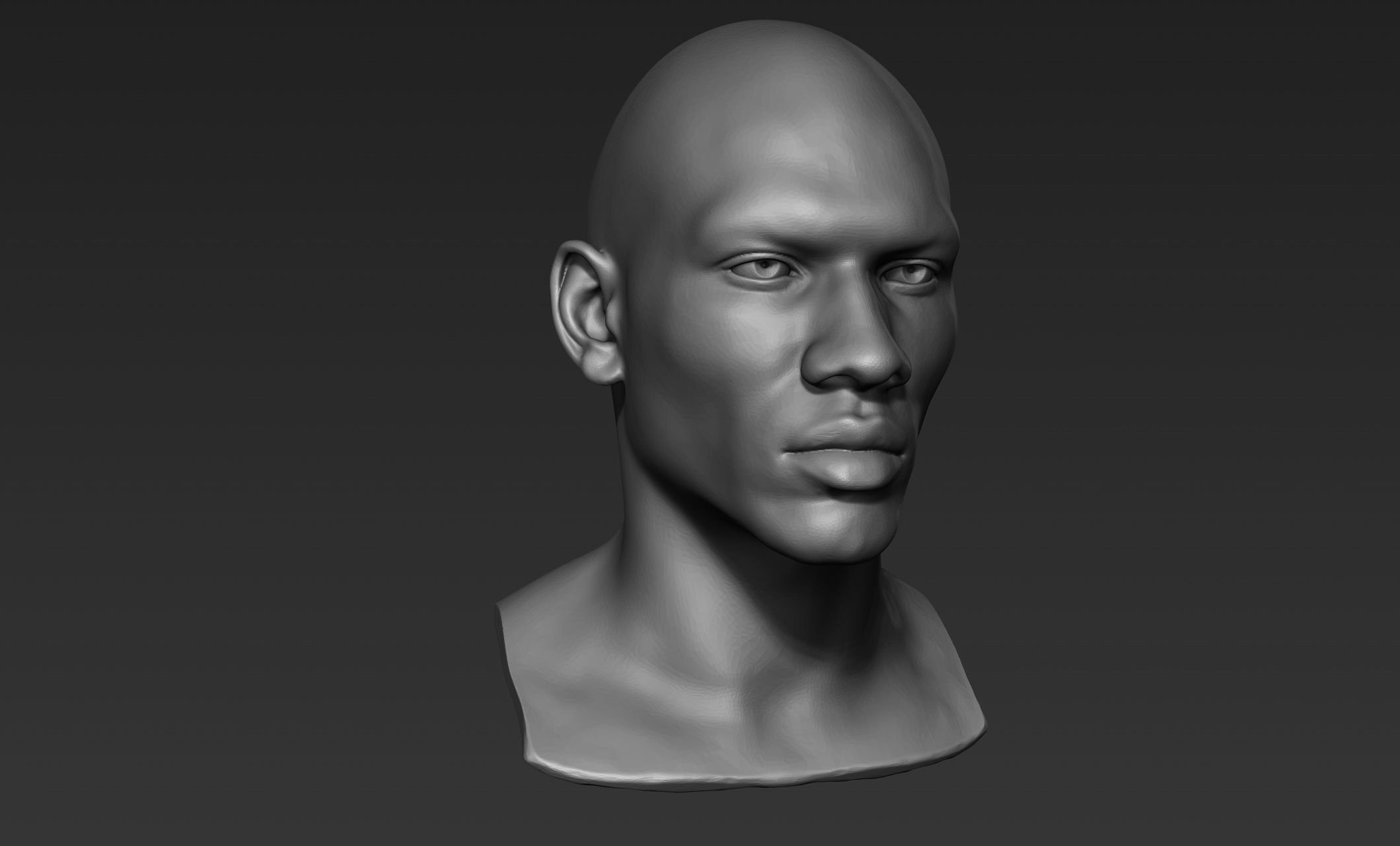 Black Man Head Sculpts 3D model_2