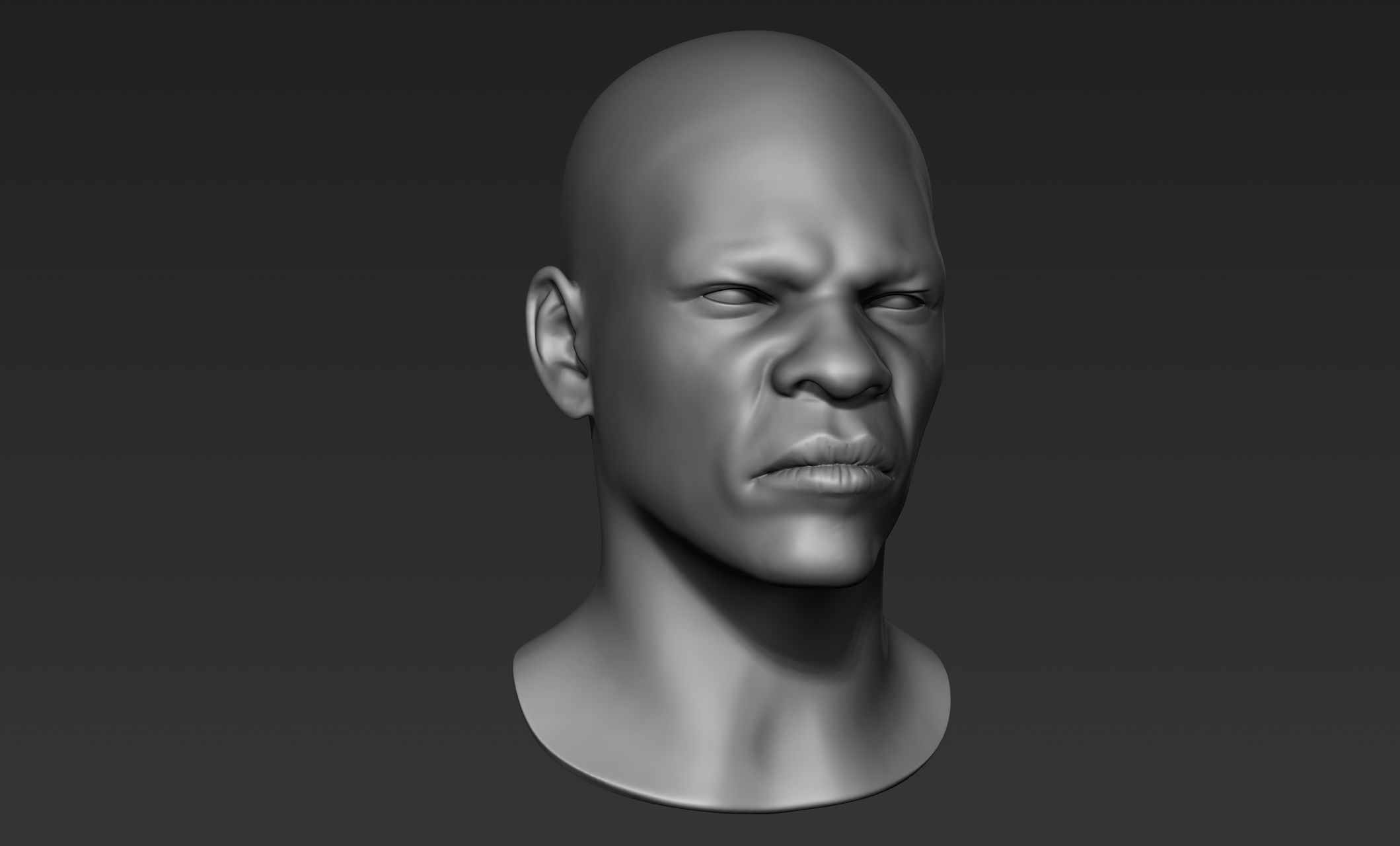 Black Man Head Sculpts 3D model_6