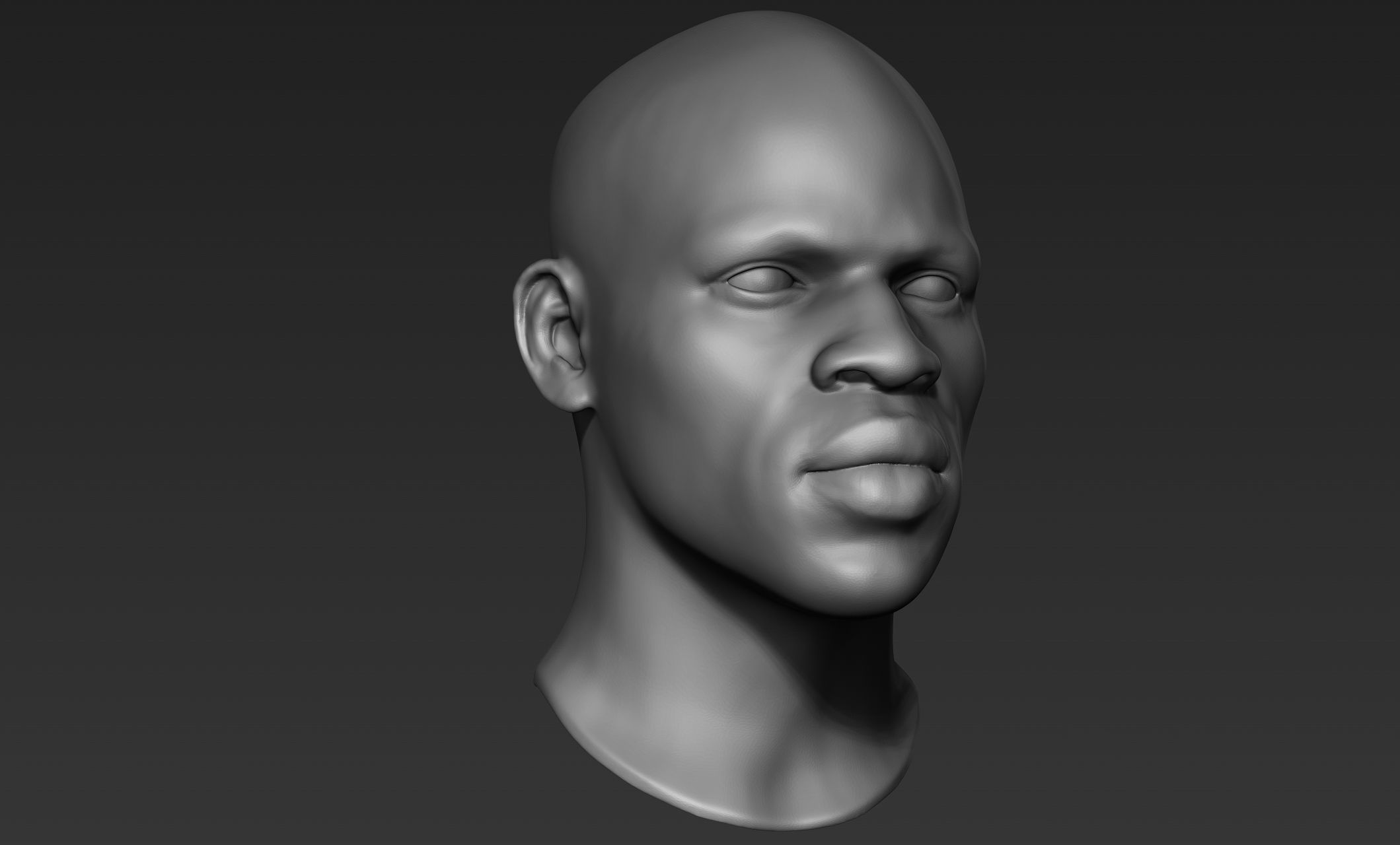 Black Man Head Sculpts 3D model_10