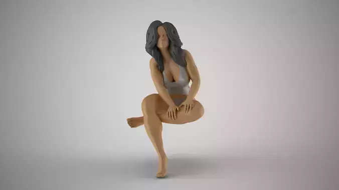 Sitting One Leg Folded Under 3D print model