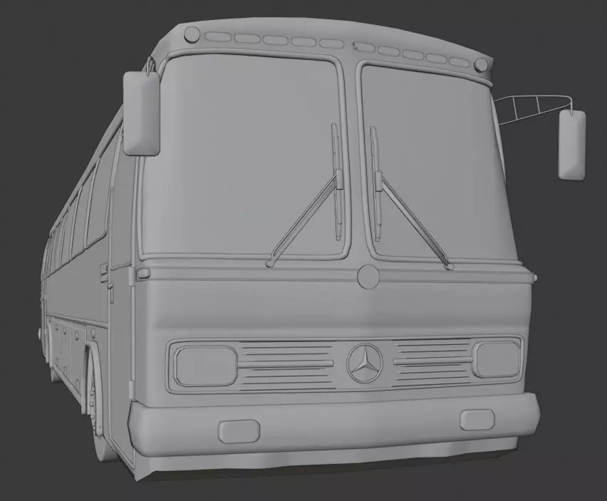 Mercedes Benz o302 Bus Low-poly 3D model_0