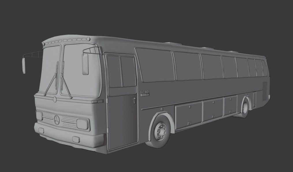 Mercedes Benz o302 Bus Low-poly 3D model_2