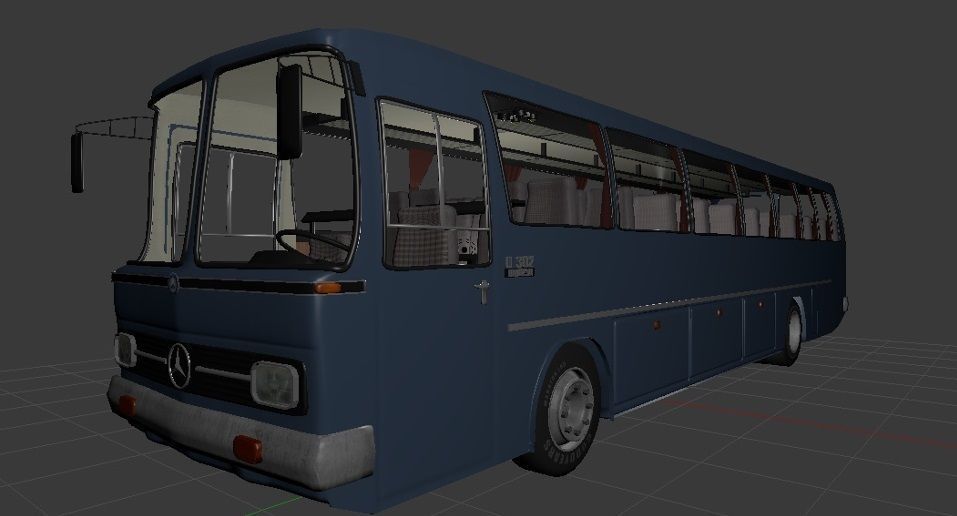 Mercedes Benz o302 Bus Low-poly 3D model_12