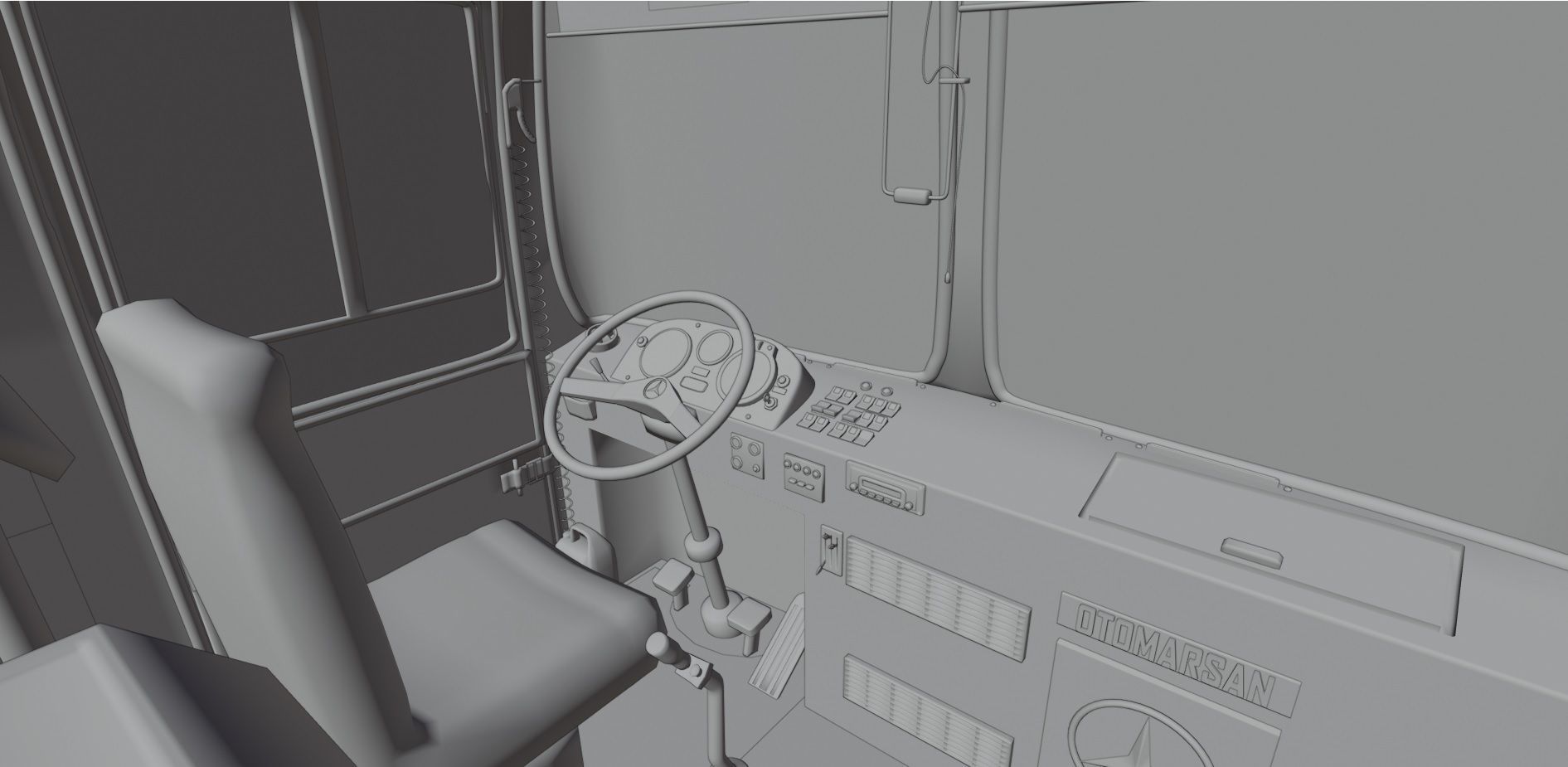 Mercedes Benz o302 Bus Low-poly 3D model_4