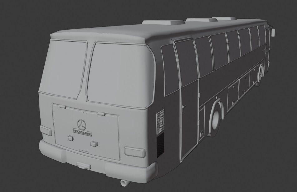 Mercedes Benz o302 Bus Low-poly 3D model_3