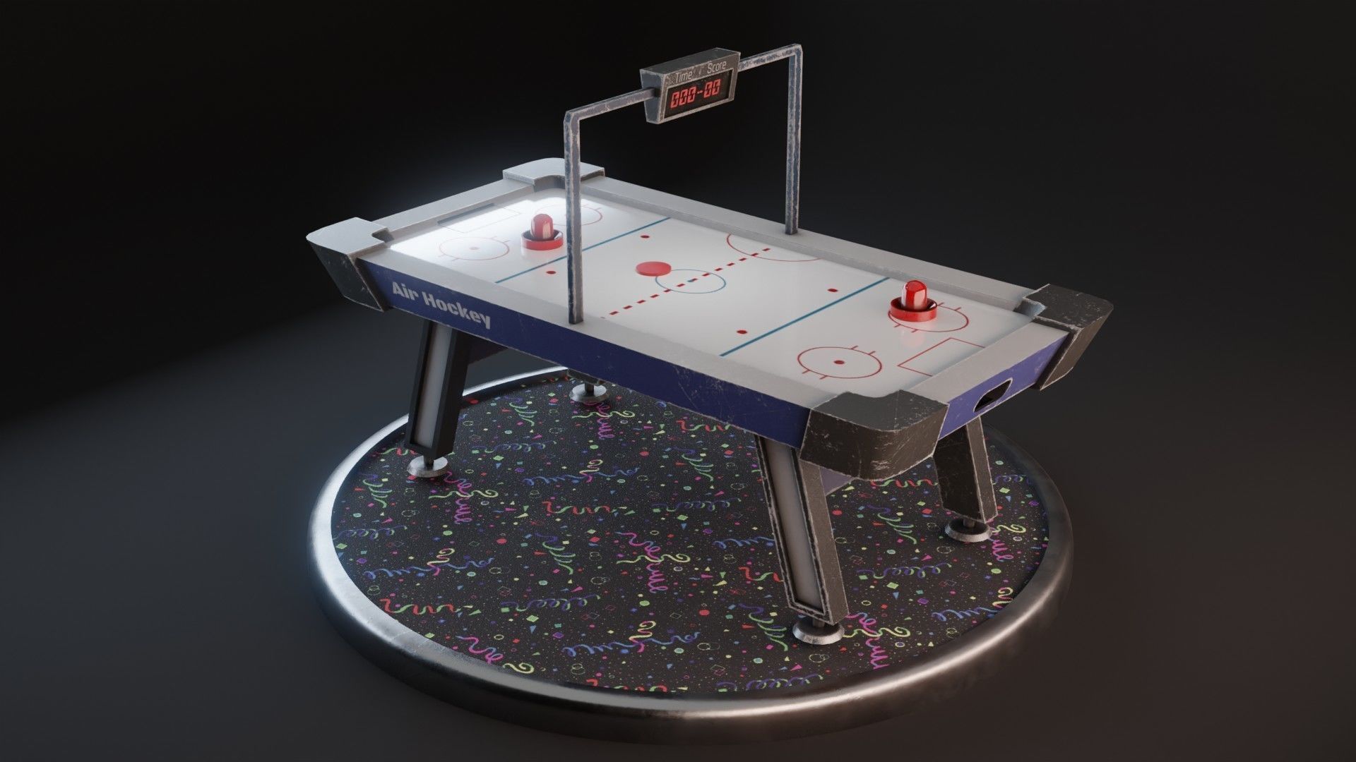3D model Arcade Air Hockey Realistic GameReady VR / AR / lowpoly