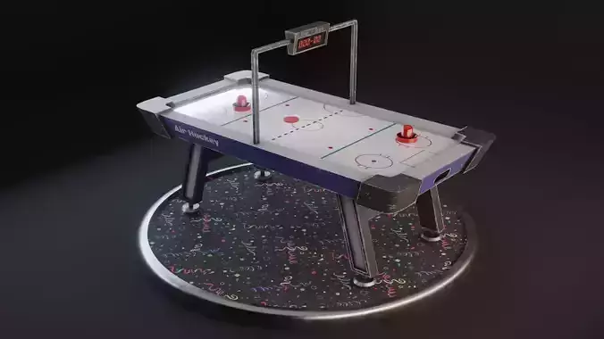 Arcade Air Hockey - Realistic GameReady Low-poly 3D model