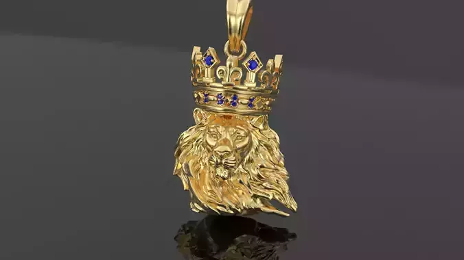 Lion Head Crown Necklace