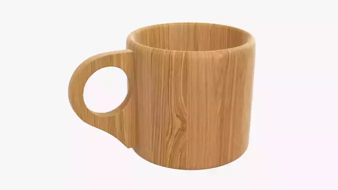 Mug wooden tableware 3D model