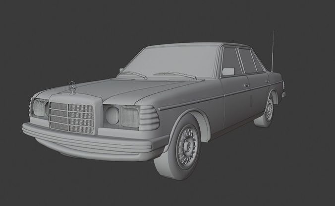 Mercedes Benz W123 Car Low-poly 3D model