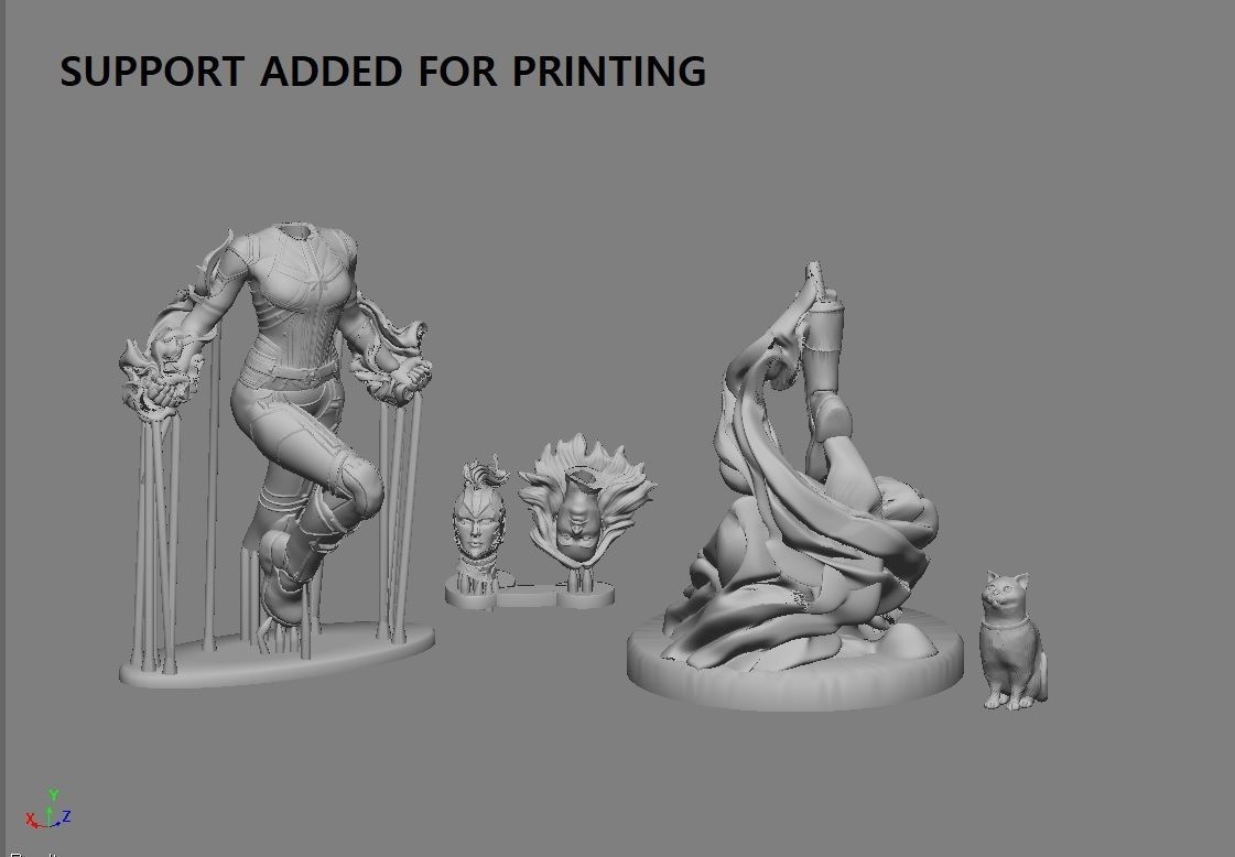 CAPTAIN MARVEL AVENGERS ENDGAME MCU STATUE PRINTABLE 3D print model_4