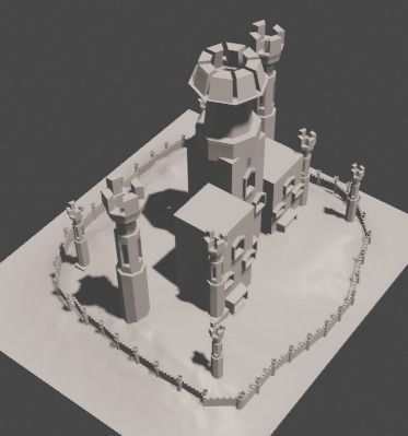 Medieval Castle Free low-poly 3D model_2