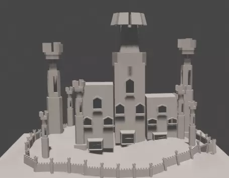 Medieval Castle Free low-poly 3D model_0