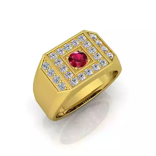 Ruby Center Mens Ring  3D print model