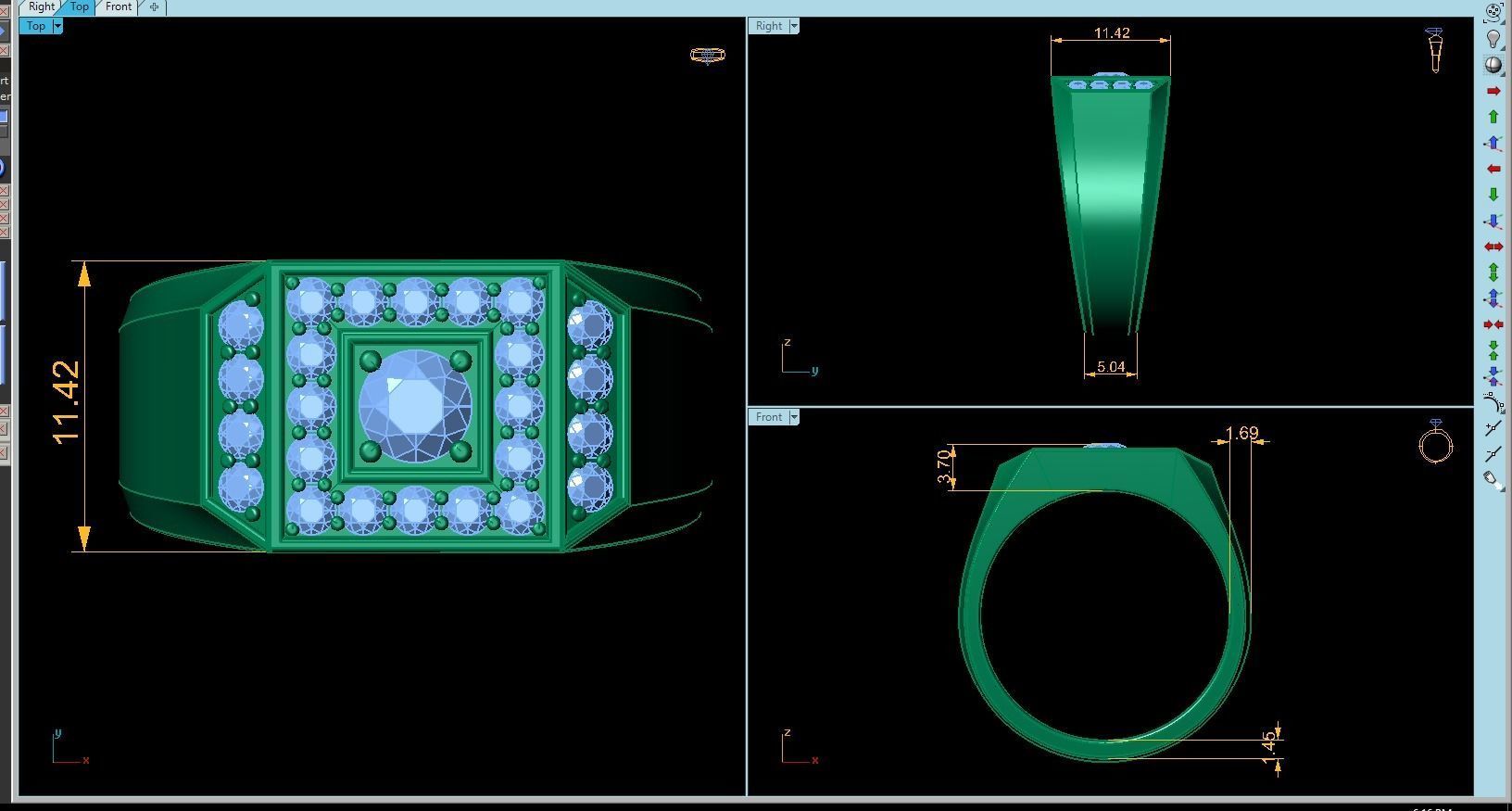 Ruby Center Mens Ring 3D print model_6