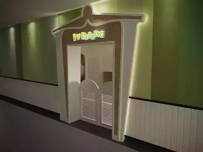 Children reading rooms kindergartens activity rooms 3D model