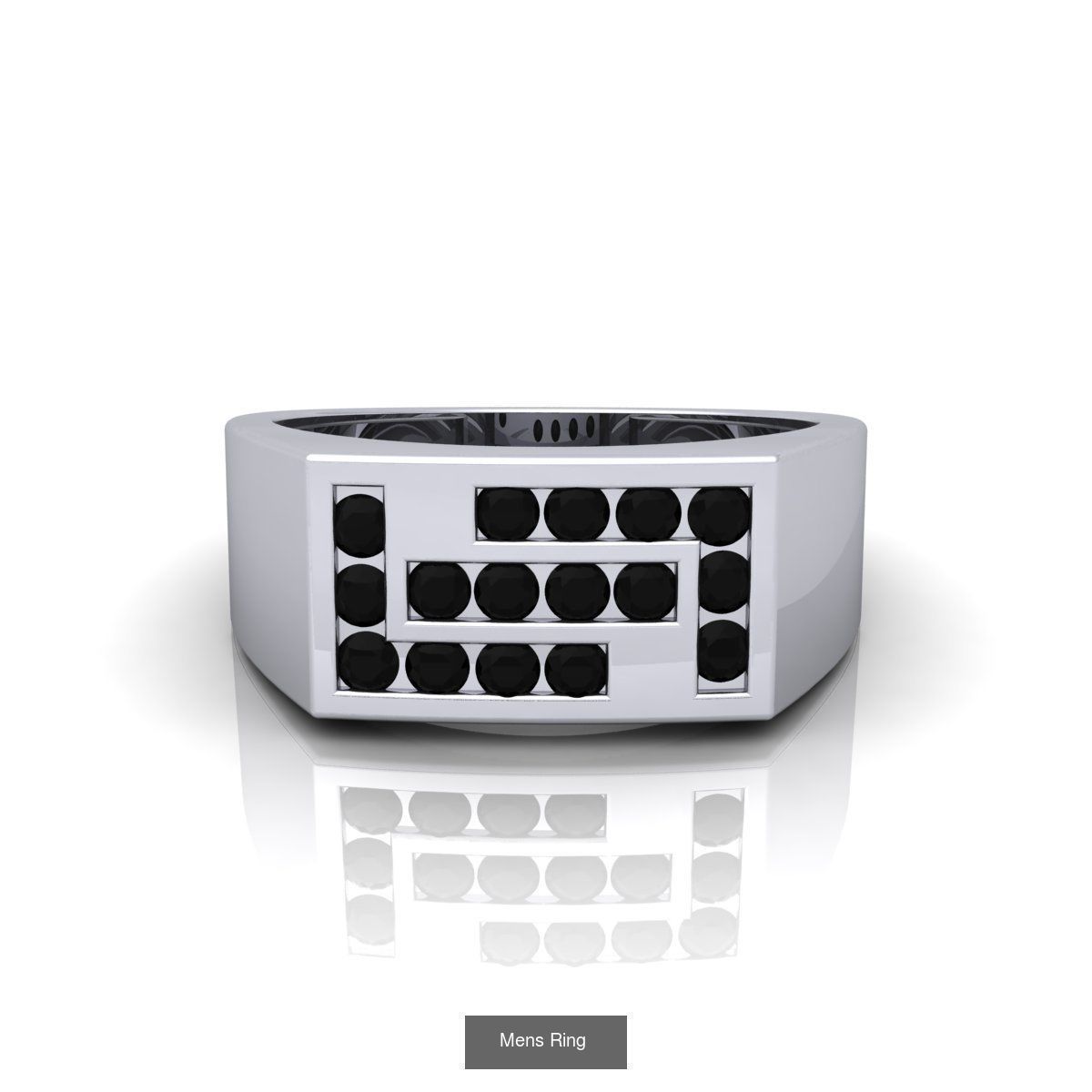 31 Nice Color Stone Mens  Ring Collcetion 3D Model Collection_33